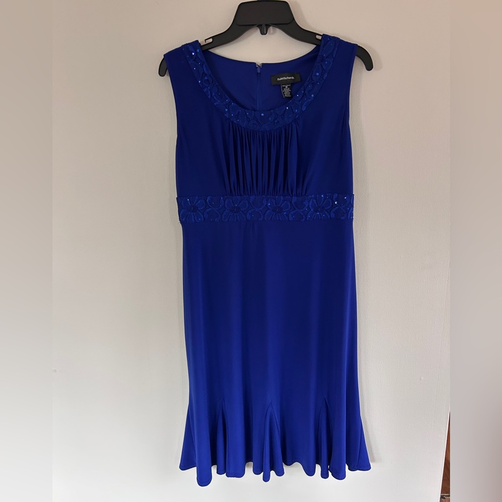 R&M RICHARDS Y2K Babydoll Milkmaid Sequin Lace Formal Cocktail Party Dress Sz 10 - Picture 3 of 12